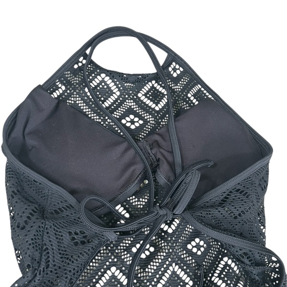 Aerie Elegant Black Lace Crochet One-Piece Swimsuit, Size S/P - Picture 3 of 8